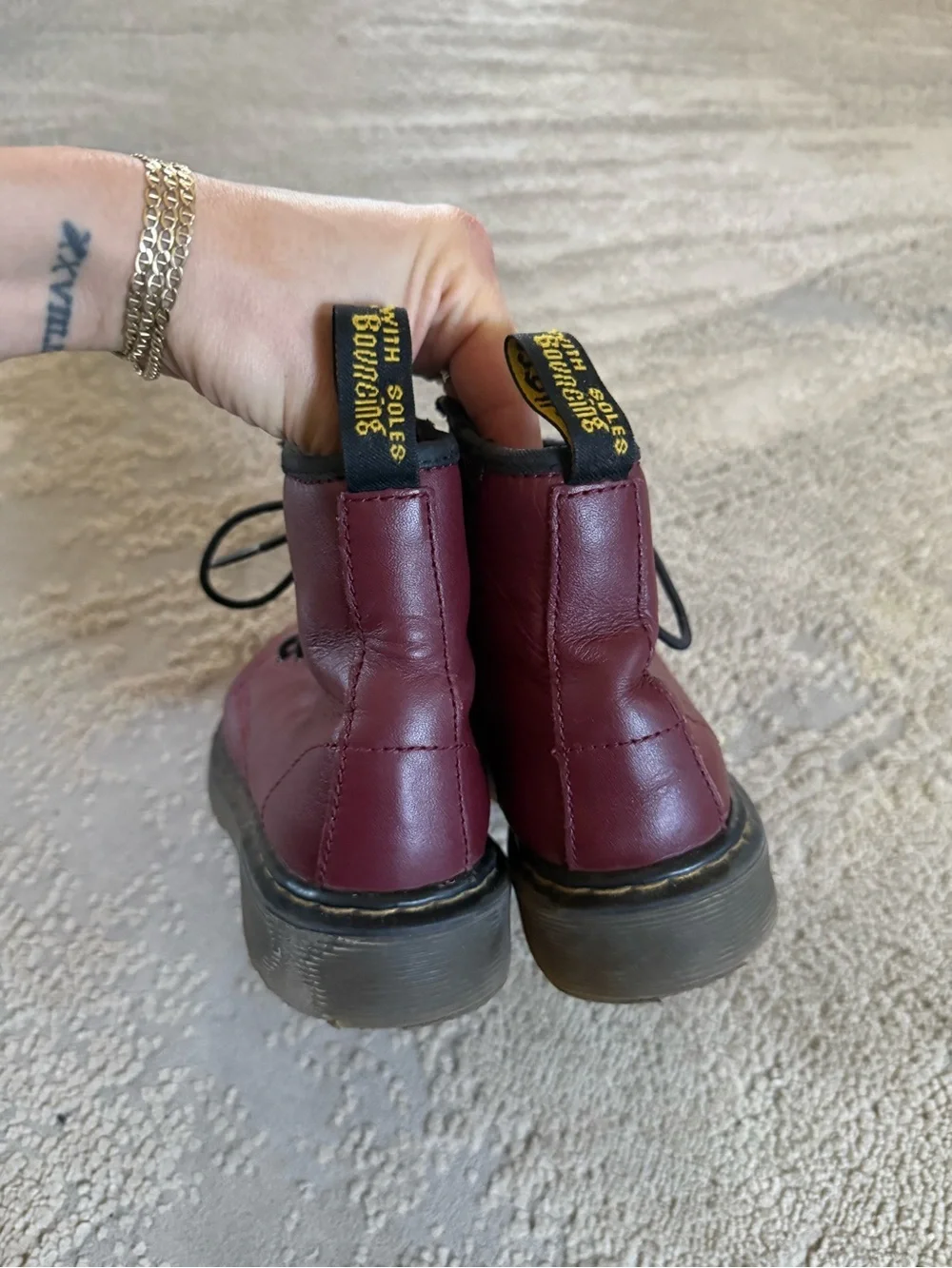 Dr. Martens Boots maroon red lace up 1460J AW004 size 13